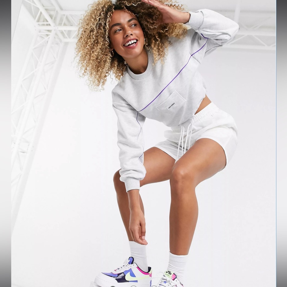 ASOS Local Heroes crop sweatshirt with contrast binding size Large
